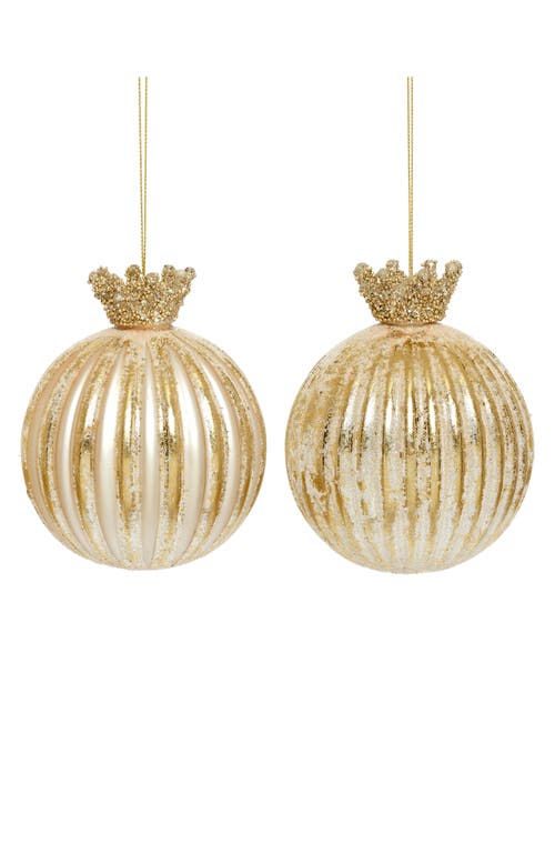 Mark Roberts Crown Flute Ball Ornament, Set Of 12 In Gold