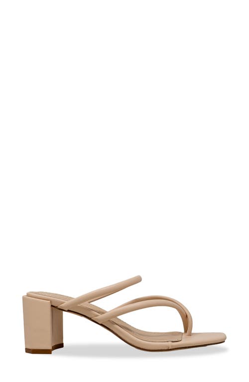 Chase & Chloe Chase And Chloe Olea Block Heel Sandal In Beige Pu
