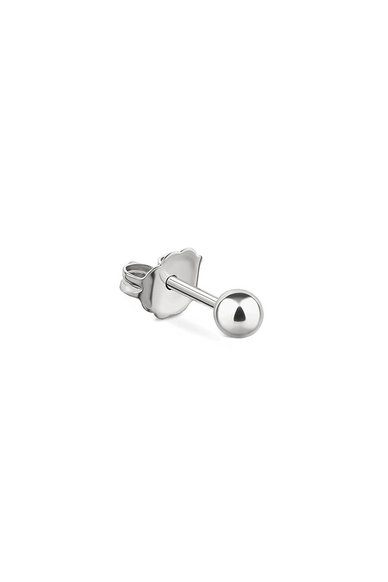 Single Ball Stud Earring, Main, color, WHITE GOLD