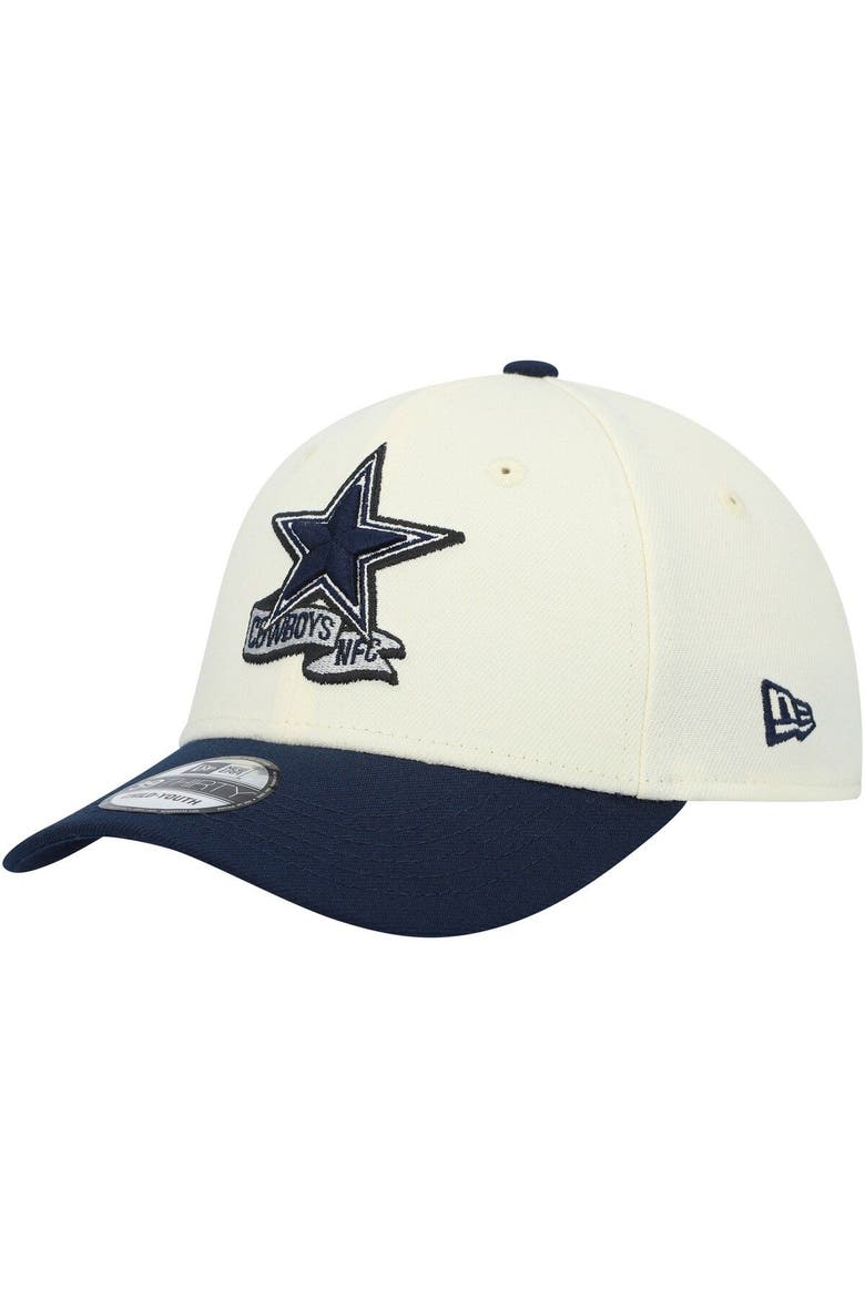 Youth New Era Cream/Navy Dallas Cowboys 2022 Sideline Two-Tone 39THIRTY Flex Hat, Alternate, color, Cream