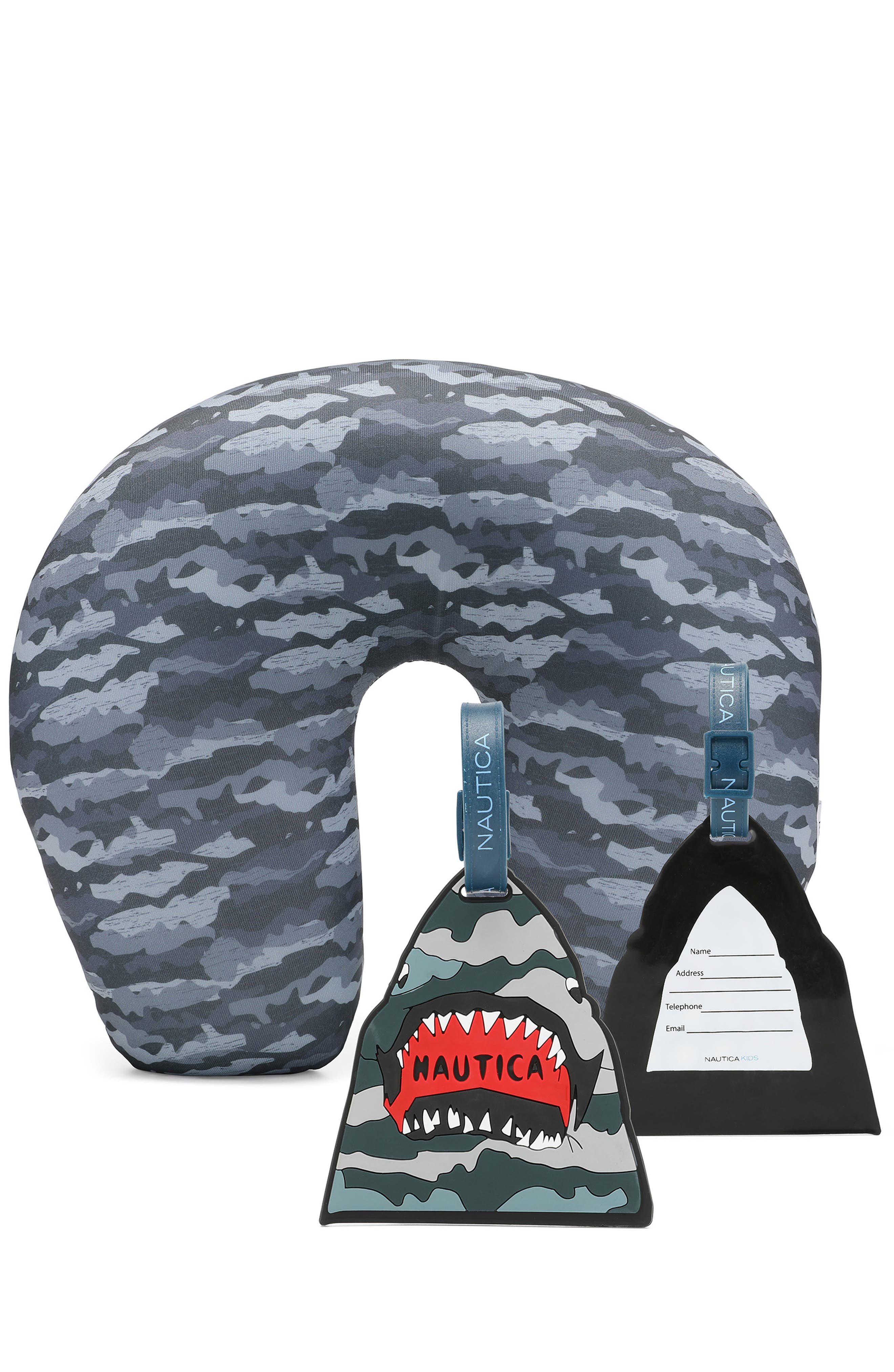 Nautica Airline Approved Carry On 5 Piece Luggage Set, Alternate, color, Shark Attack