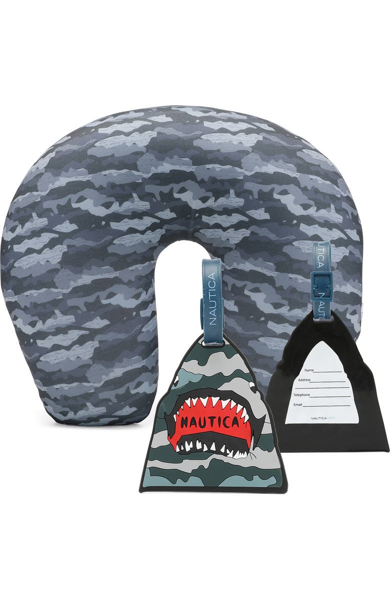 Nautica Airline Approved Carry On 5 Piece Luggage Set, Alternate, color, Shark Attack