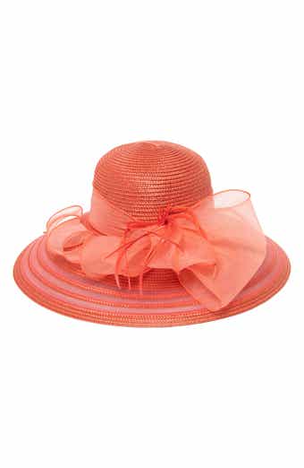 Wide Brim Organza Bow Hat