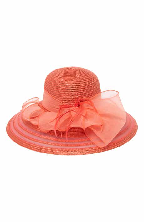 Wide Brim Organza Bow Hat