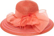 San Diego Hat Wide Brim Organza Bow Hat