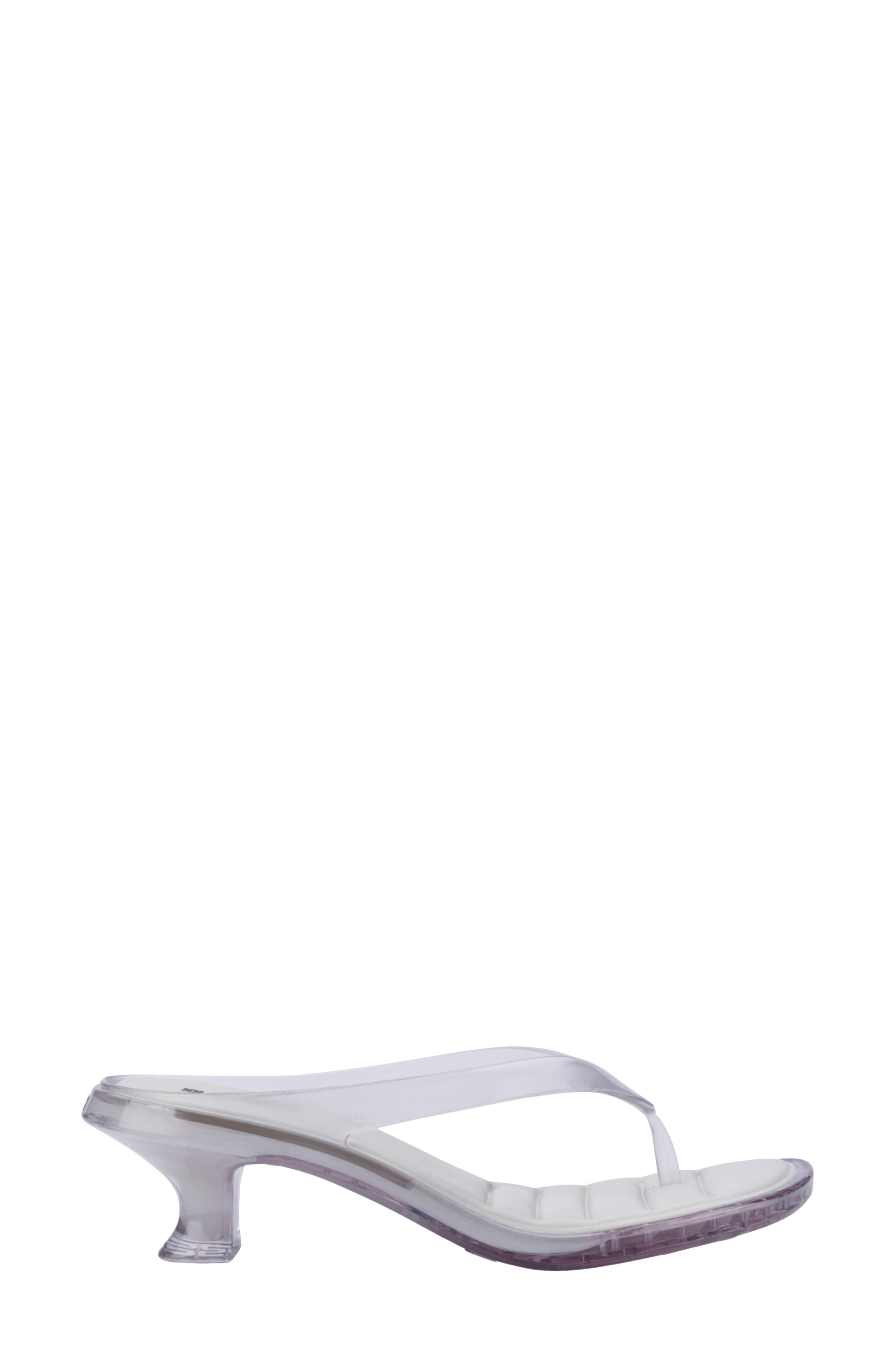 Kitten Heel Flip Flop, Alternate, color, CLEAR/WHITE