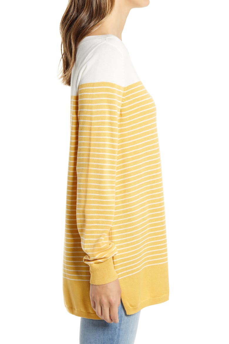 Women's Colorblock Stripe Sweater, Alternate, color, YELLOW PLACED STRIPE