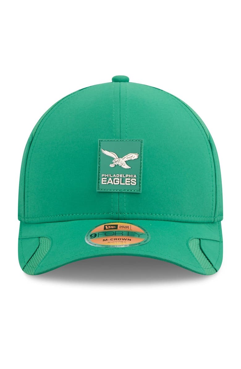 New Era Men's New Era Kelly Green Philadelphia Eagles 2025 Sideline Throwback M-Crown 9FORTY Adjustable Hat, Alternate, color, Kelly Green