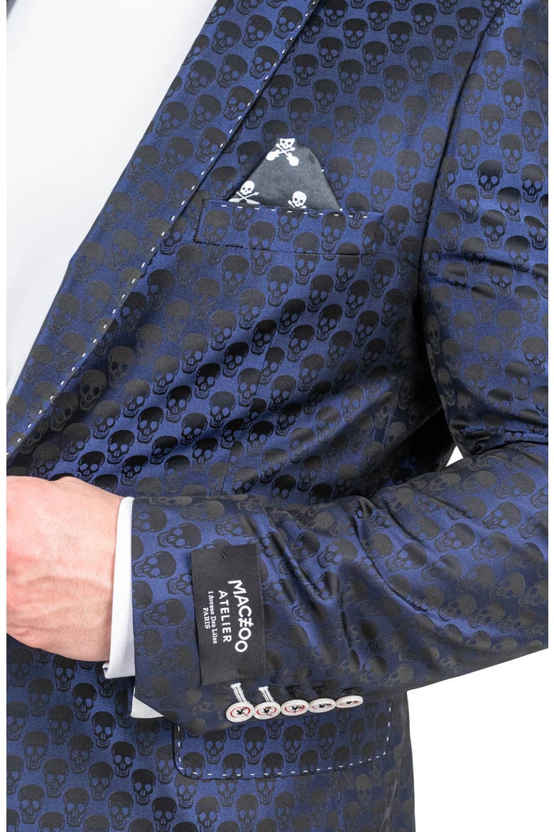 Socrate Skull Blue Blazer, Alternate, color, BLUE