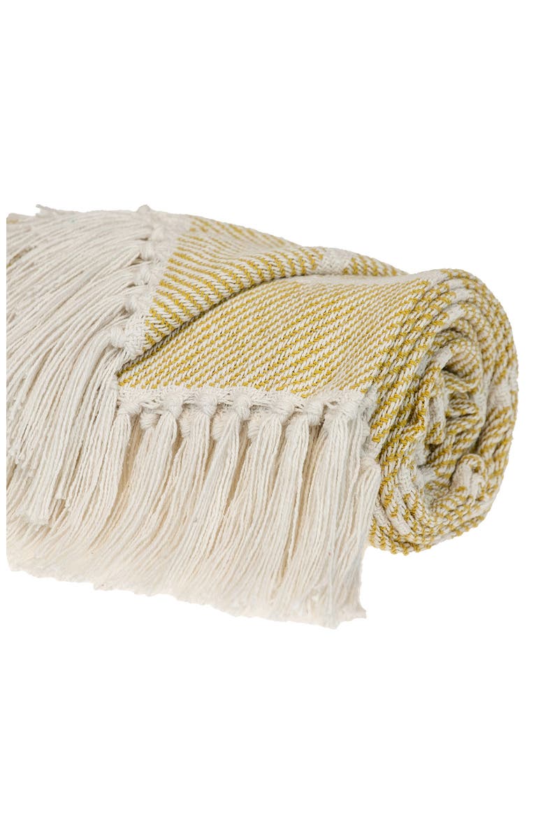 Mio Stripe Fringe Throw Blanket, Alternate, color, YELLOW