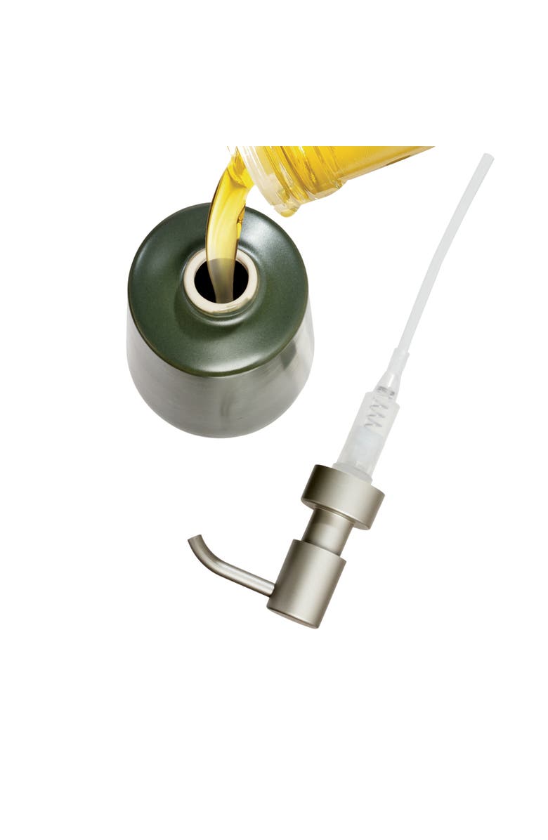 iDesign Ceramic Earth Collection Refillable Tall Soap Dispenser, Moss, Alternate, color, Moss