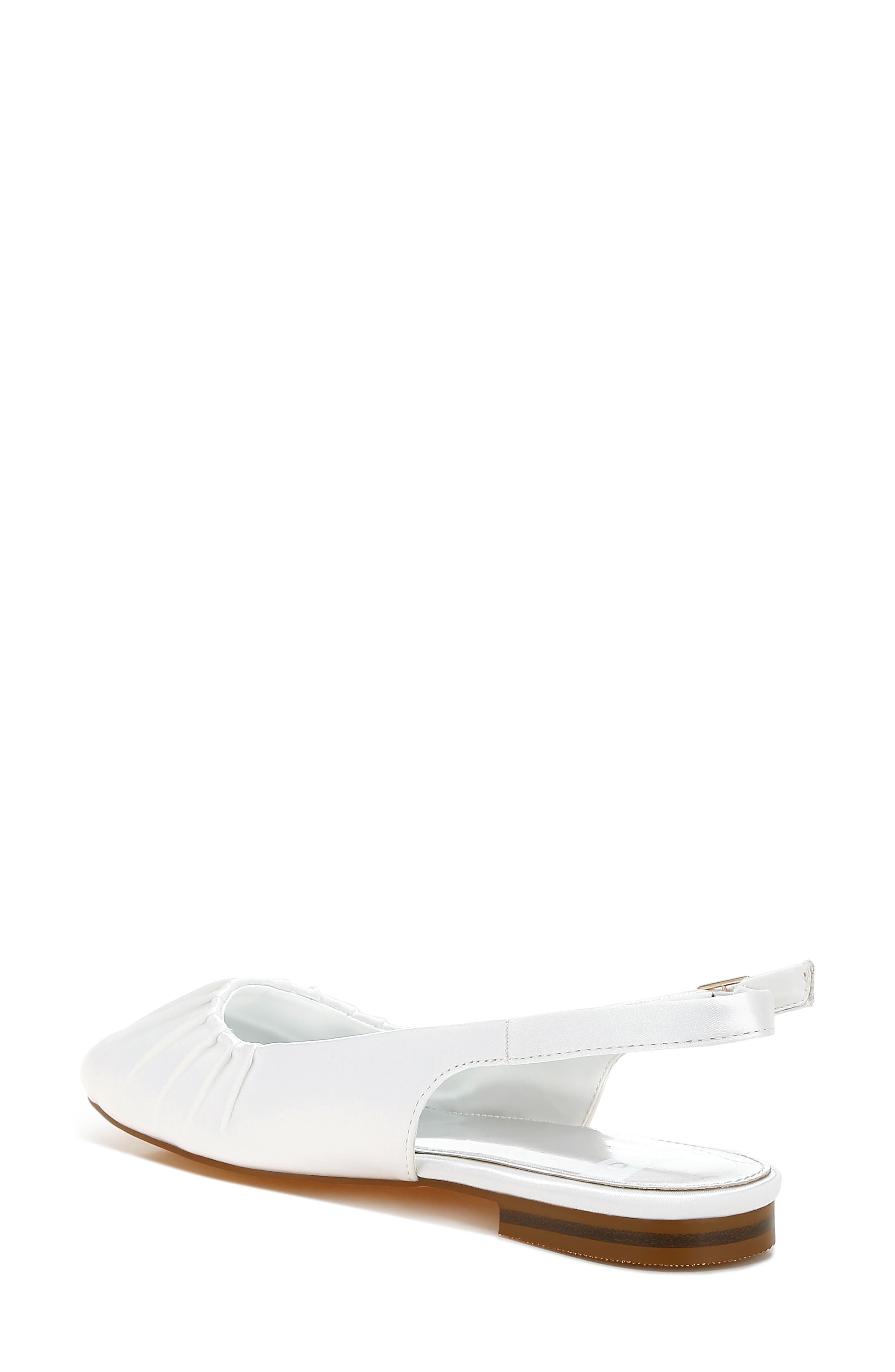 Rag & Co Cheeni Satin Slingback Flat, Alternate, color, White
