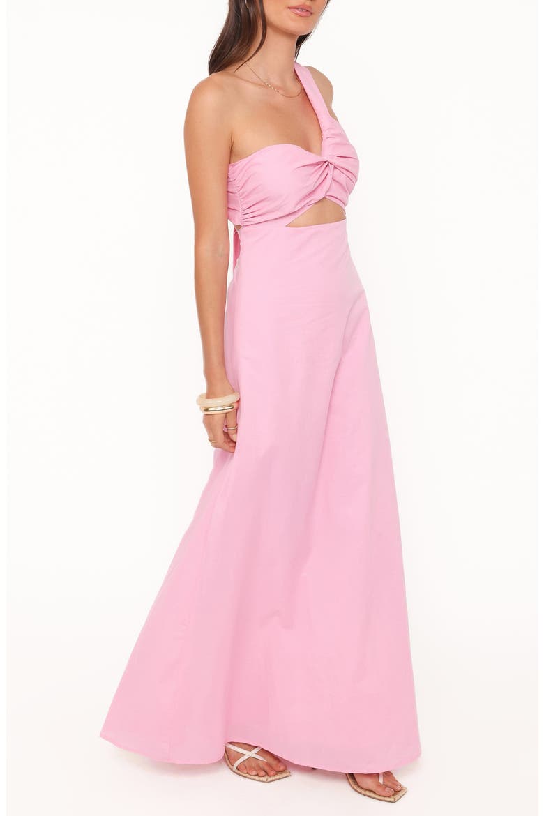 Luna One-Shoulder Cutout Maxi Dress, Alternate, color, PINK