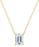 Crislu Emerald Cut Cubic Zirconia Pendant Necklace