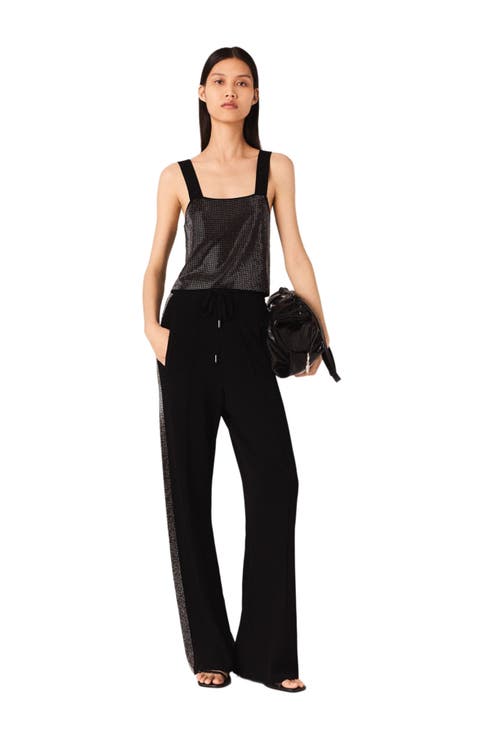 Strappy diamanté knit top