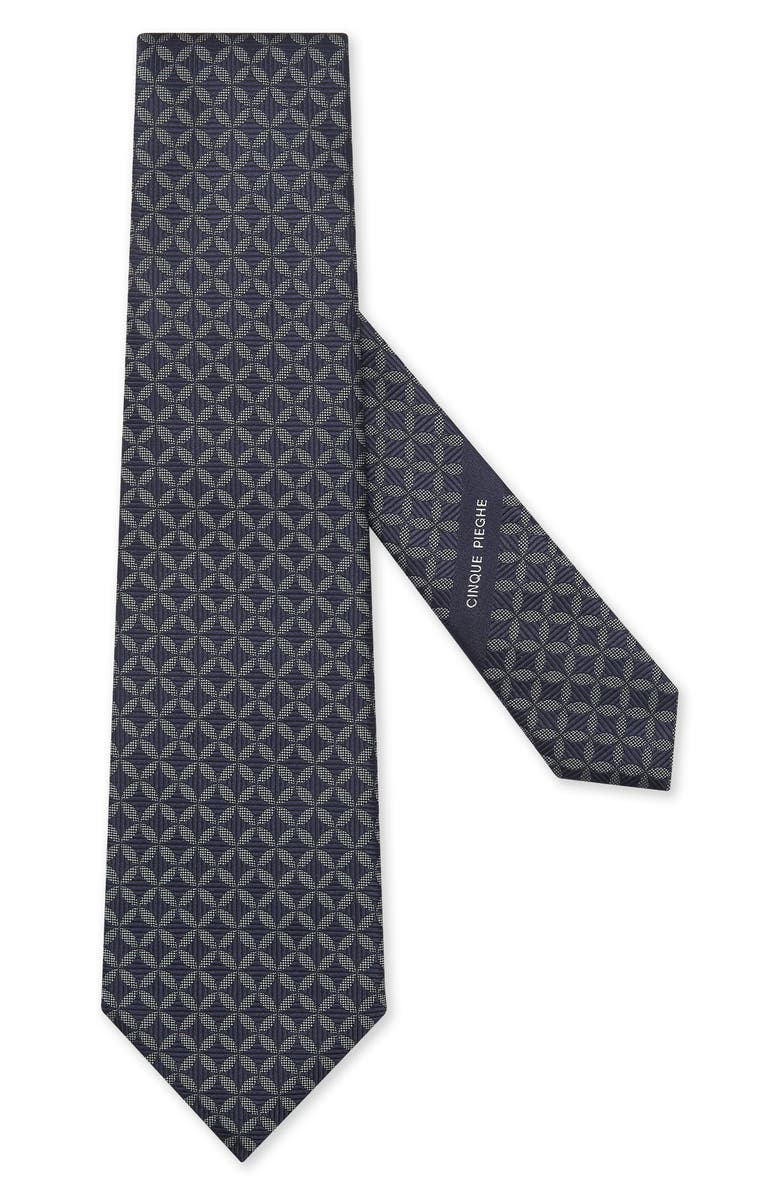 ZEGNA TIES Cinque Pieghe Diamond Jacquard Silk Tie, Main, color, 