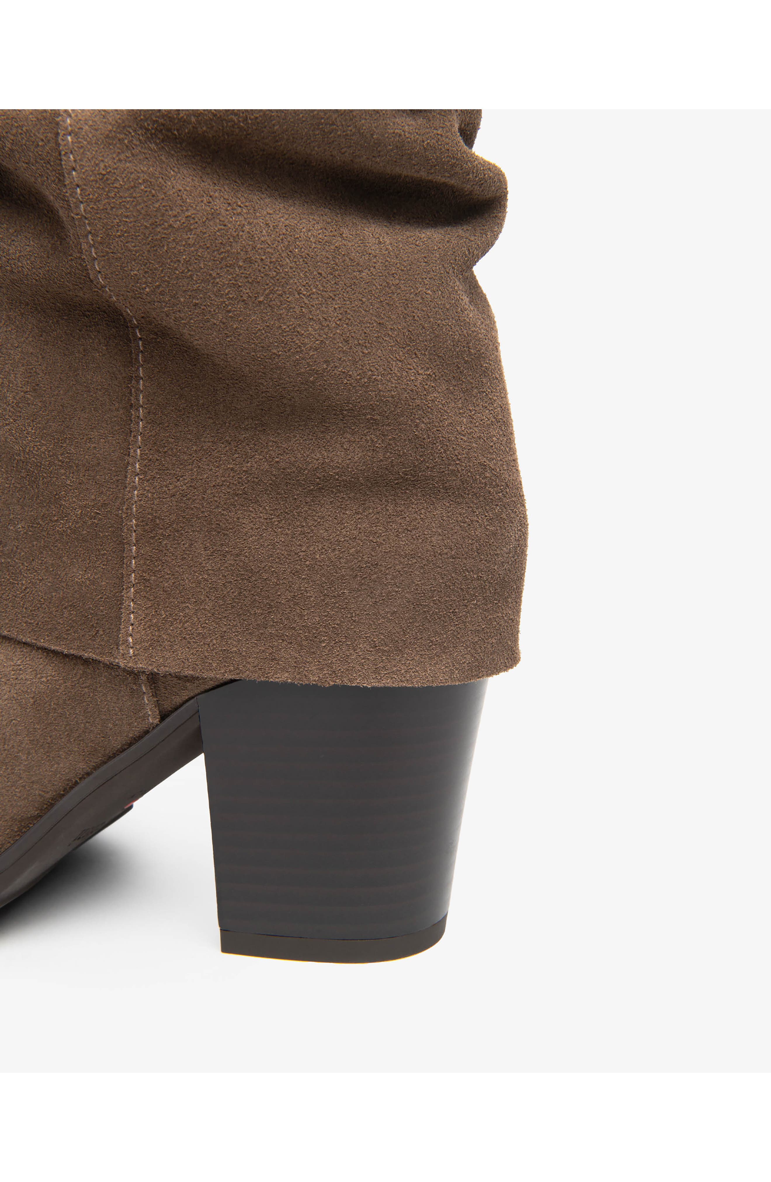 Slouchy Leather Western Boot, Alternate, color, BARK