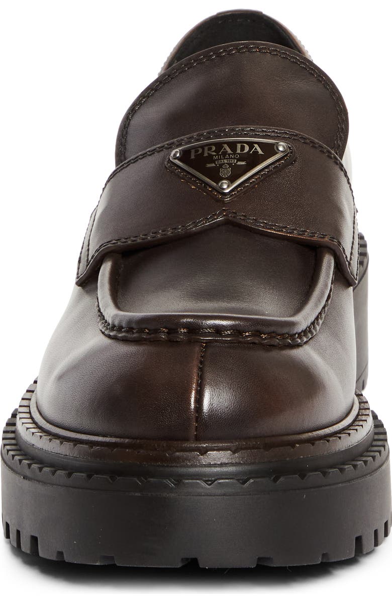 Prada Double Chocolate Platform Loafer, Alternate, color,