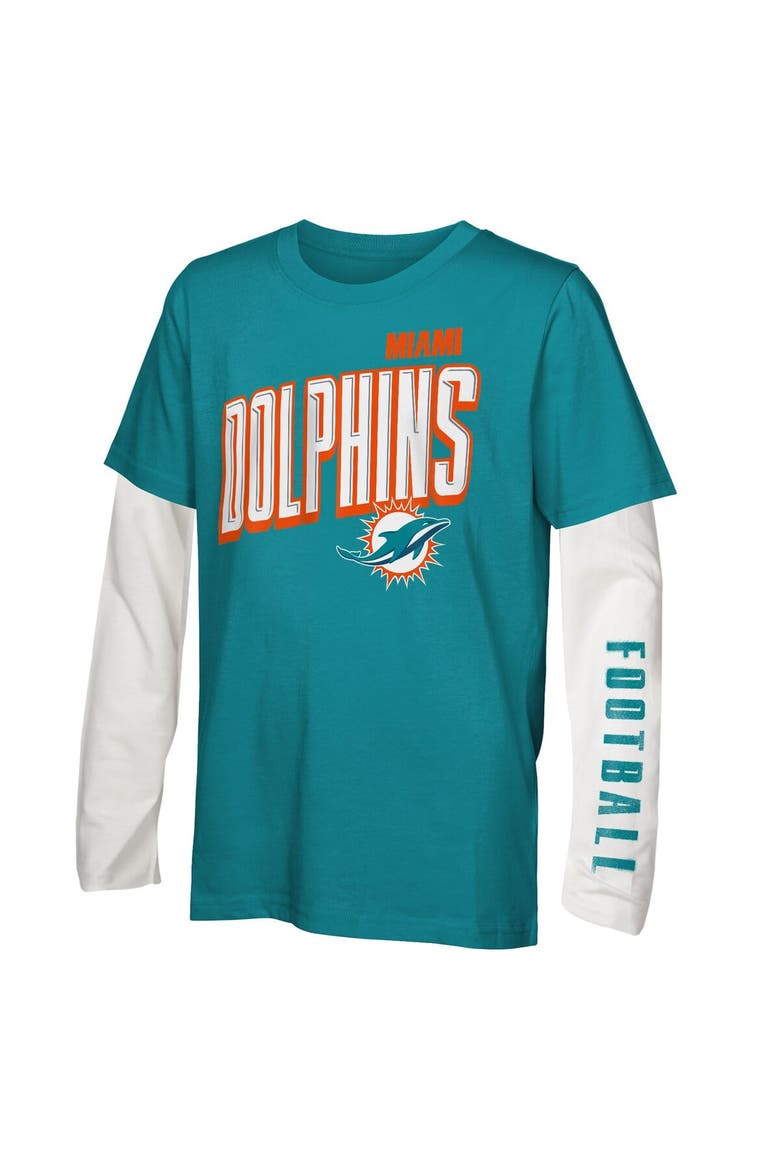 Preschool Outerstuff Miami Dolphins The Mix Combo T-Shirt Set, Alternate, color, Aqua