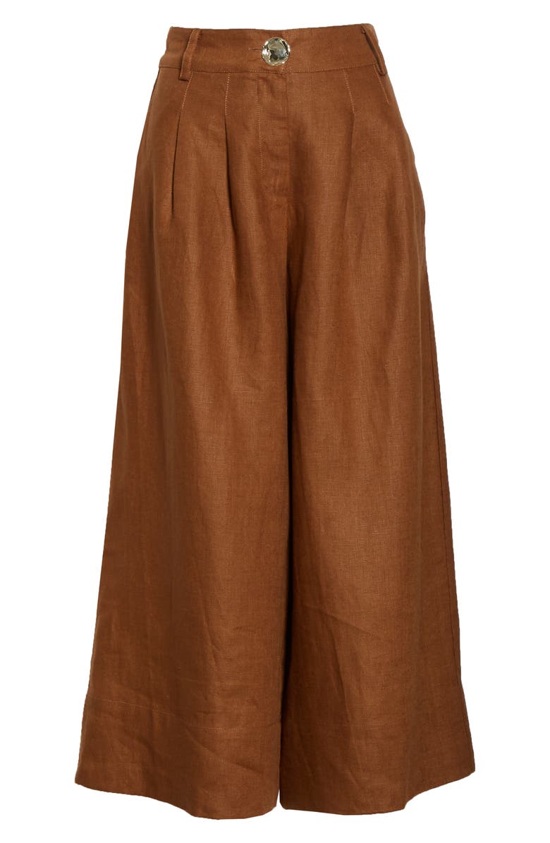 NICHOLAS Varca Linen Crop Wide Leg Pants, Alternate, color, 