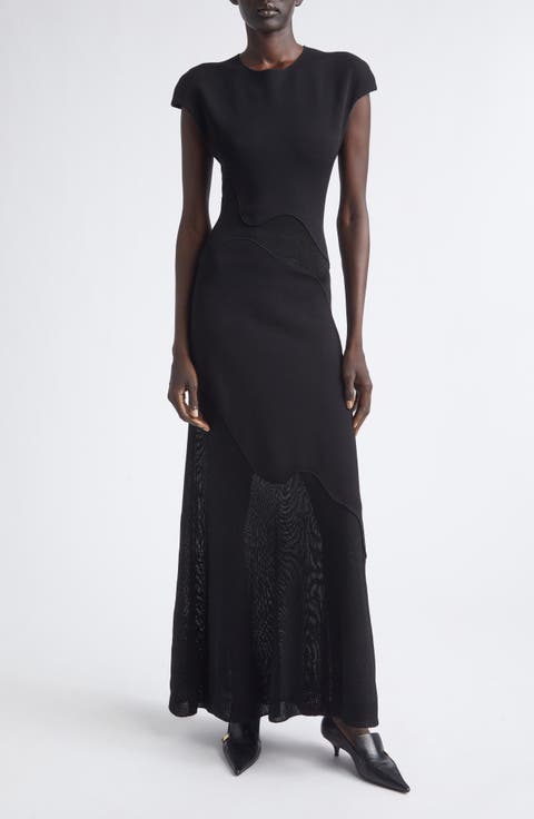 Maissa Stretch Crepe & Mesh Gown