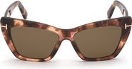 TOM FORD Wyatt 56mm Gradient Cat Eye Sunglasses