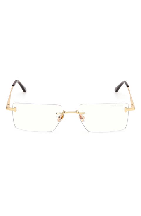 58mm Rectangular Blue Light Blocking Glasses