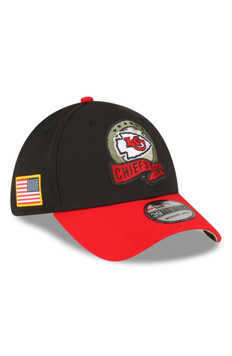 New Era Men's New Era Black/Red Kansas City Chiefs 2022 Salute To Service 39THIRTY Flex Hat, Main, color, 