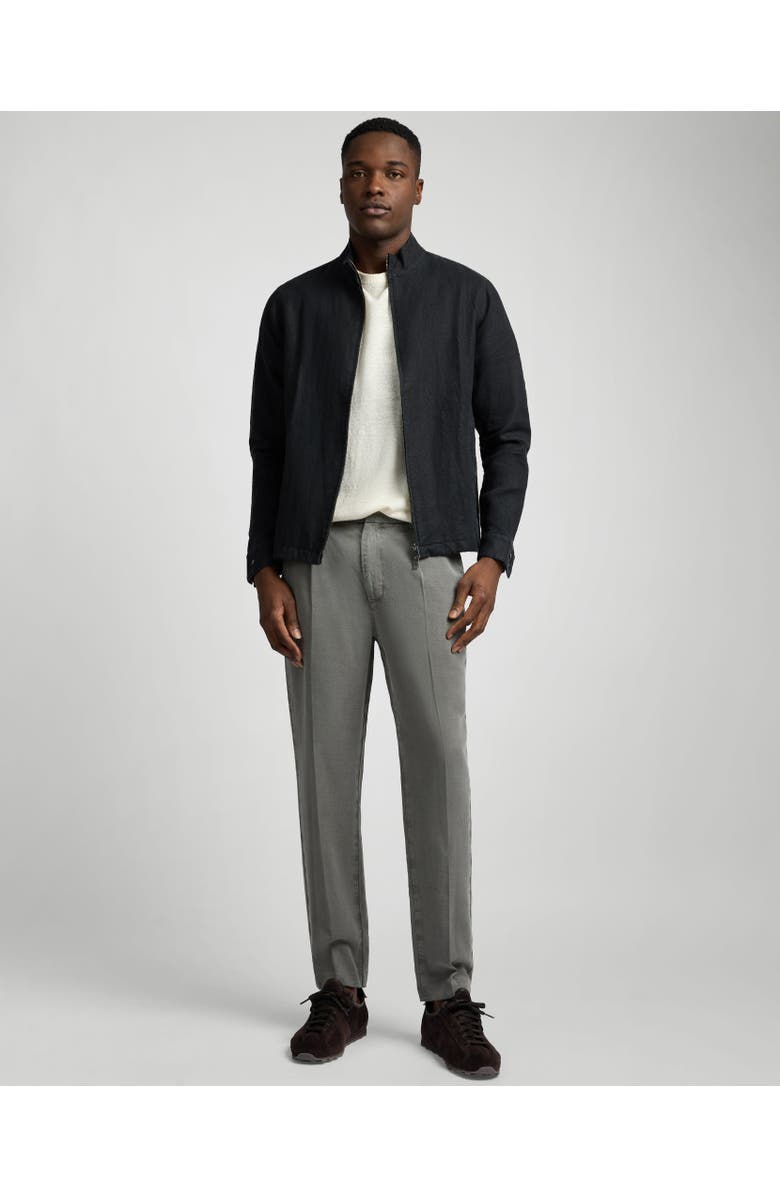 Onia Linen Bomber Jacket, Alternate, color, Washed Black