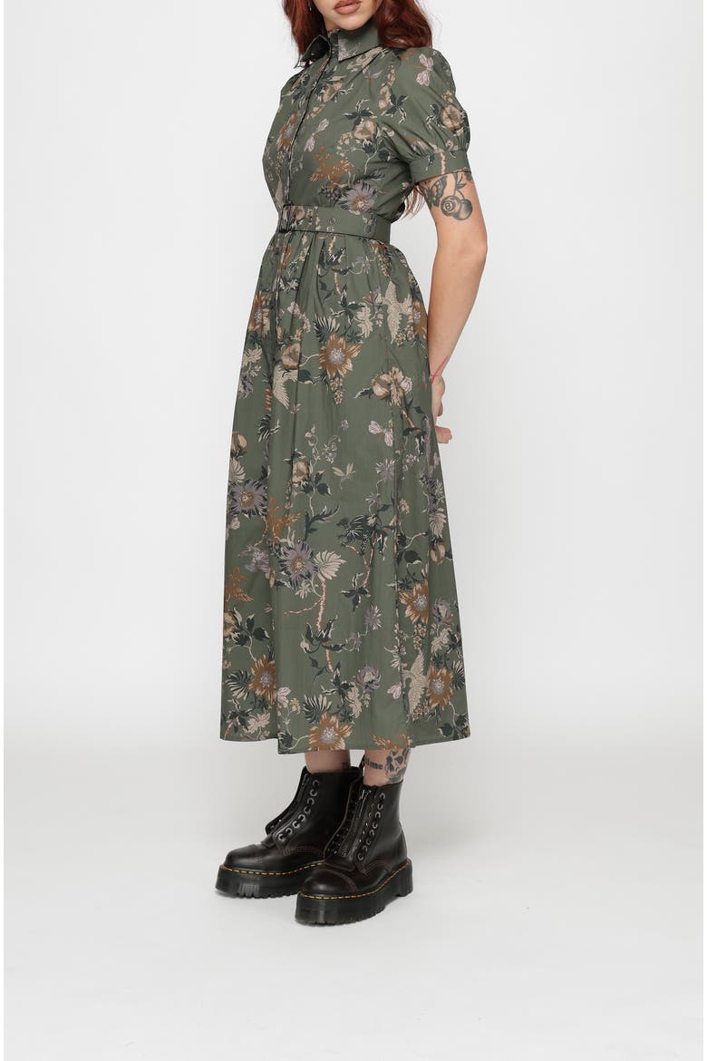 Poison Eden Midaxi Shirt Dress, Alternate, color, Green