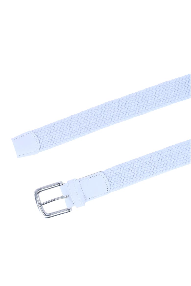 Riverside Solid Stretch Weave Belt, Alternate, color, White
