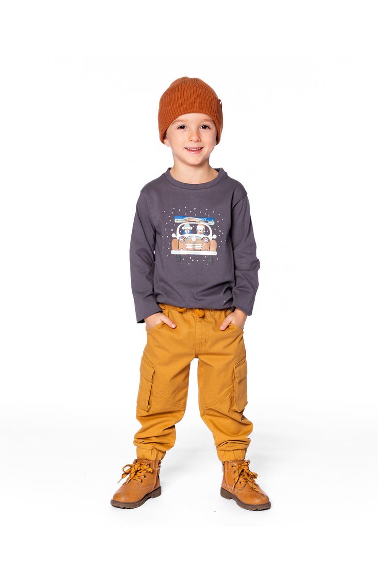 Deux par Deux Twill Jogger Cargo Pants, Alternate, color, Ochre