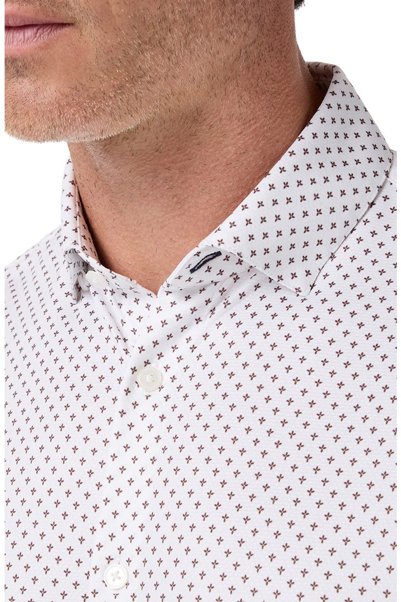 Halyard Trim Fit Print Performance Button-Up Shirt, Alternate, color, ESPRESSO PETAL HATCH