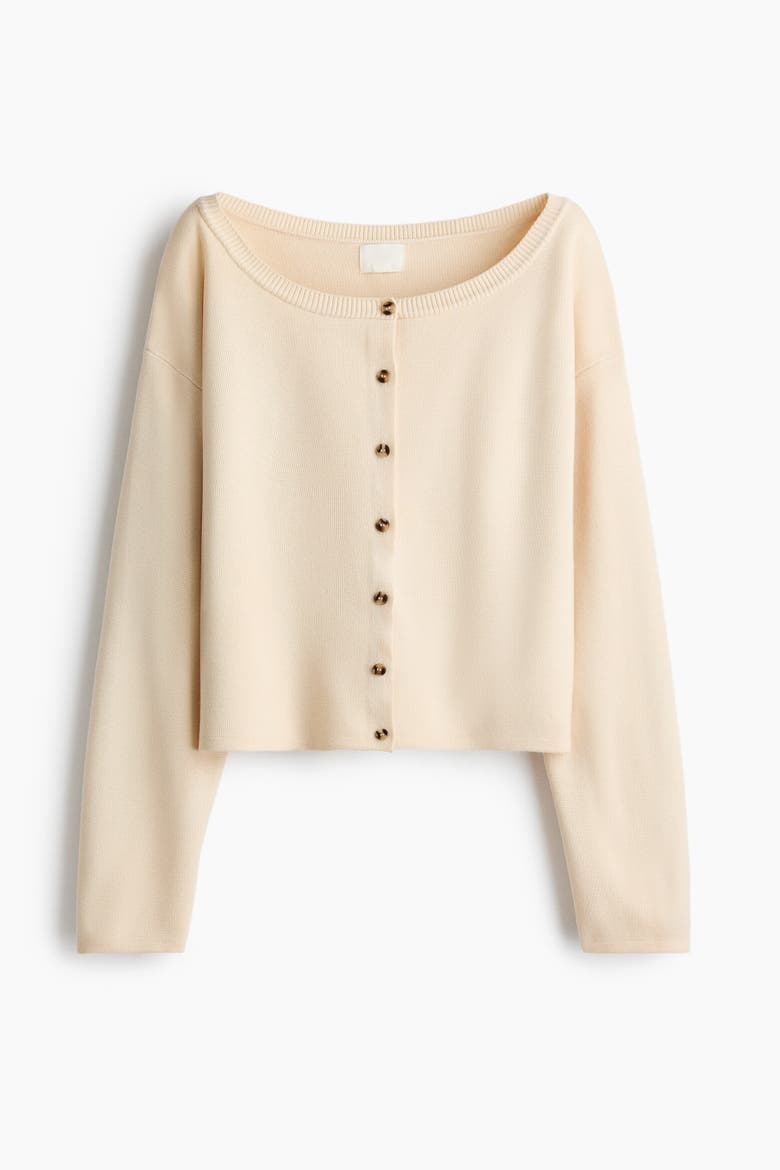 Off-the-shoulder Cardigan, Alternate, color, Light beige