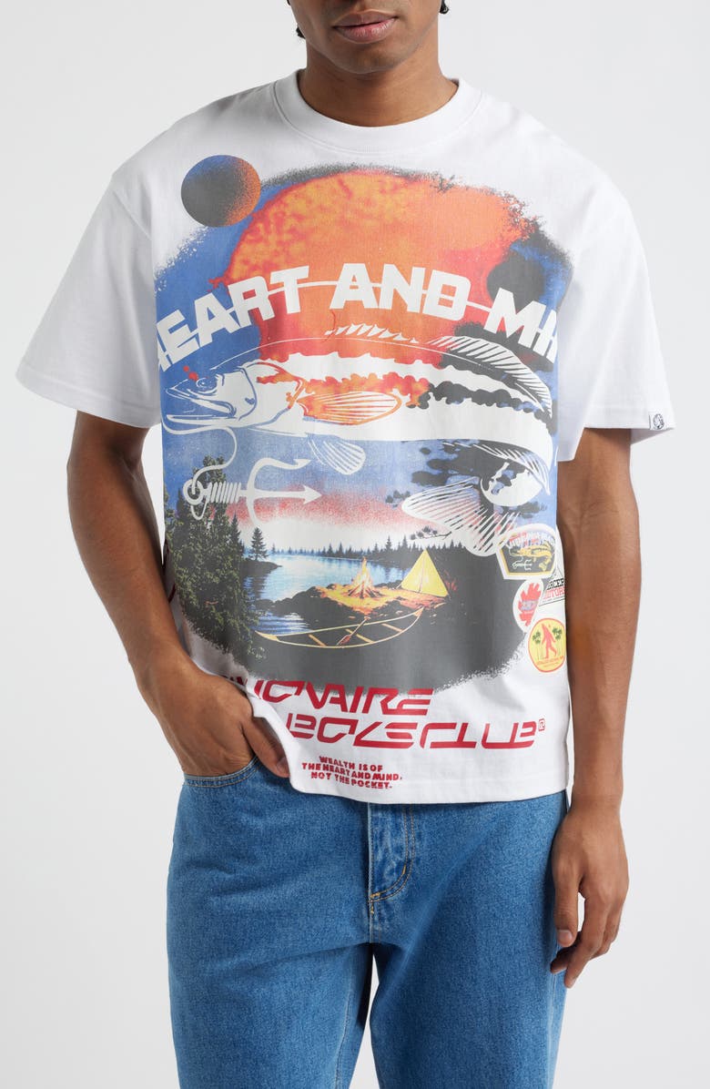 Billionaire Boys Club Hook Cotton Graphic T-Shirt, Main, color, White