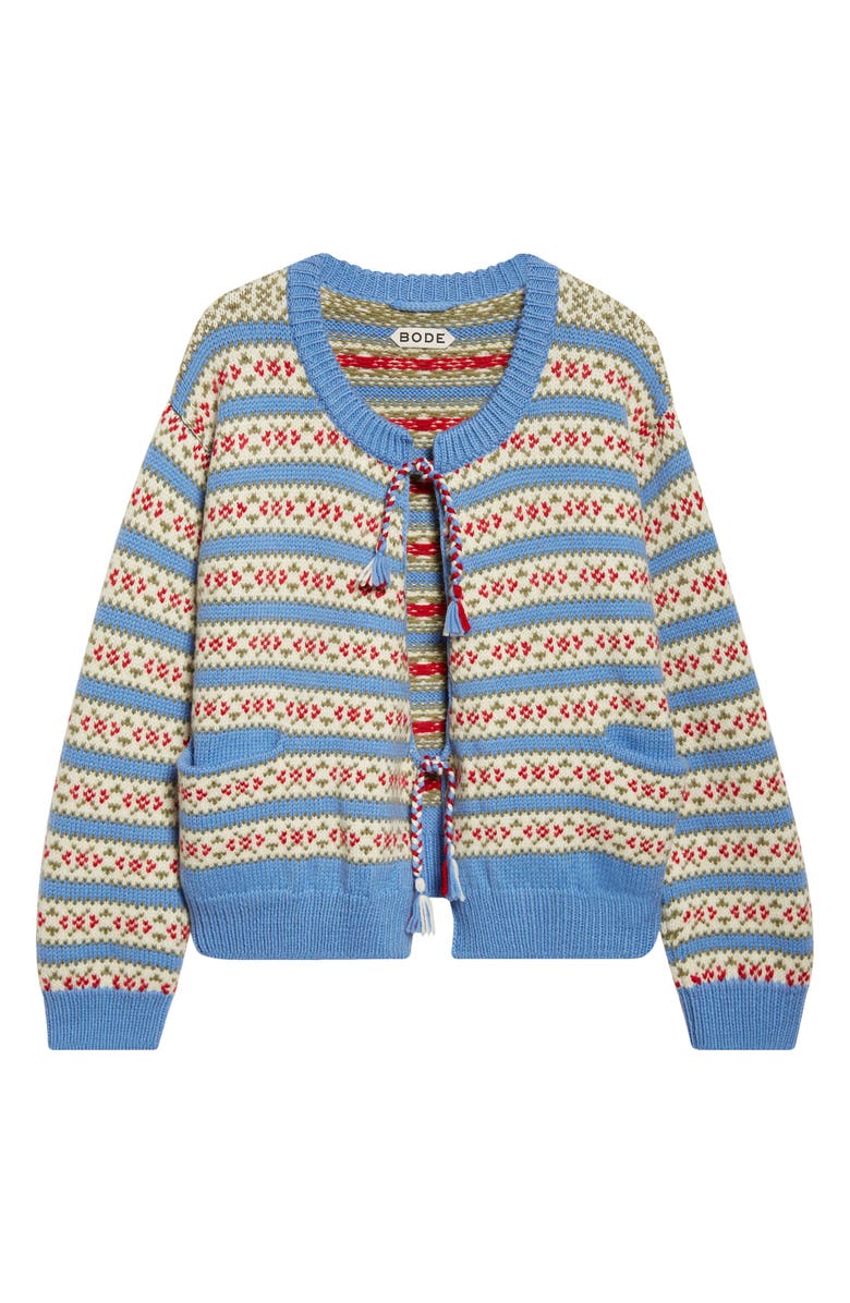 Bode Wedgewood Virgin Wool Cardigan, Alternate, color, Multi