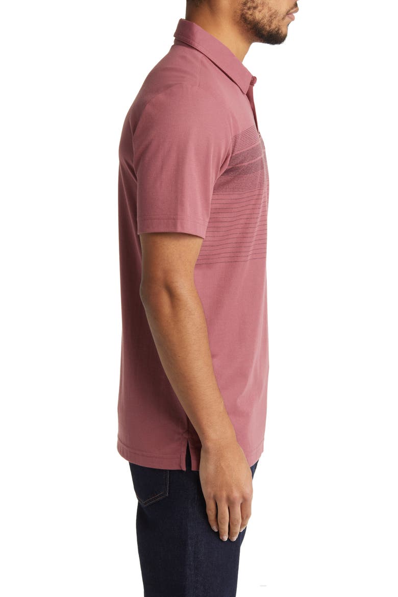 Unprecedented Stripe Polo, Alternate, color, ROAN ROUGE
