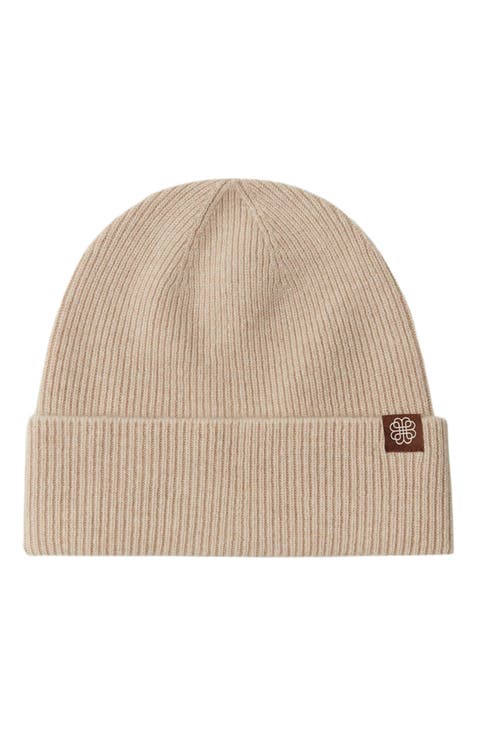 Cashmere Rib Knit Beanie