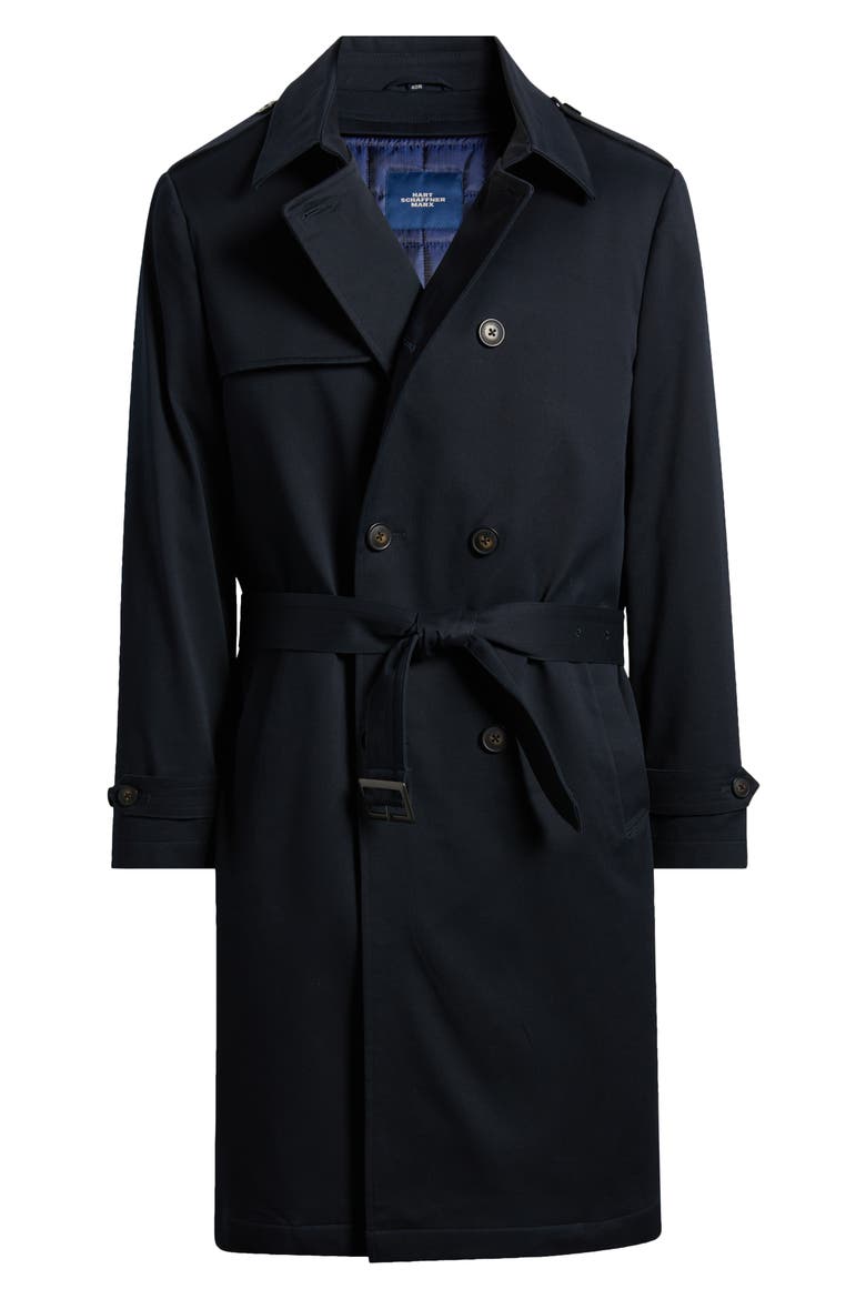 Bridgeport Water Resistant Double Breasted Trench Coat, Alternate, color, NAVY