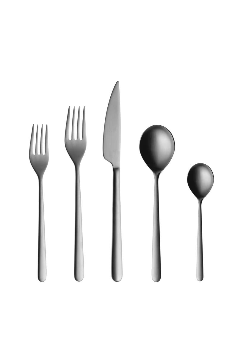 Mepra Linea Flatware Set - 5 Pieces, Main, color, Ice Silver