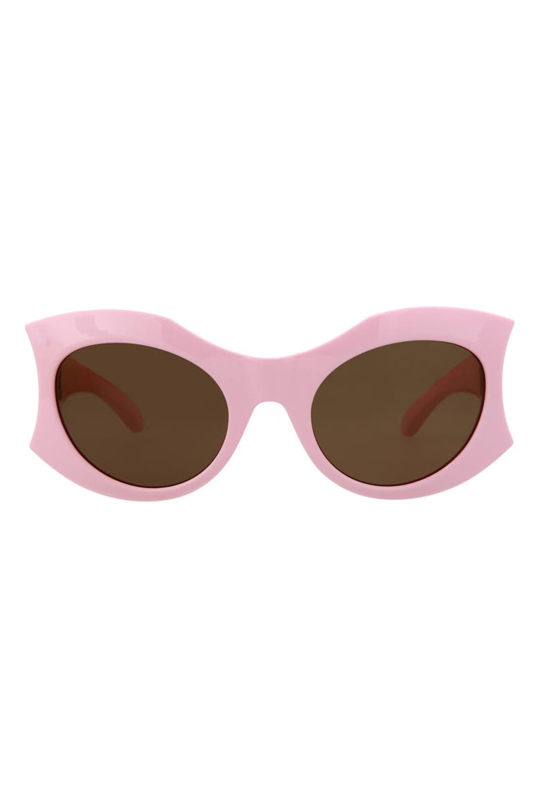 56mm Statement Sunglasses, Main, color, PINK PINK BROWN