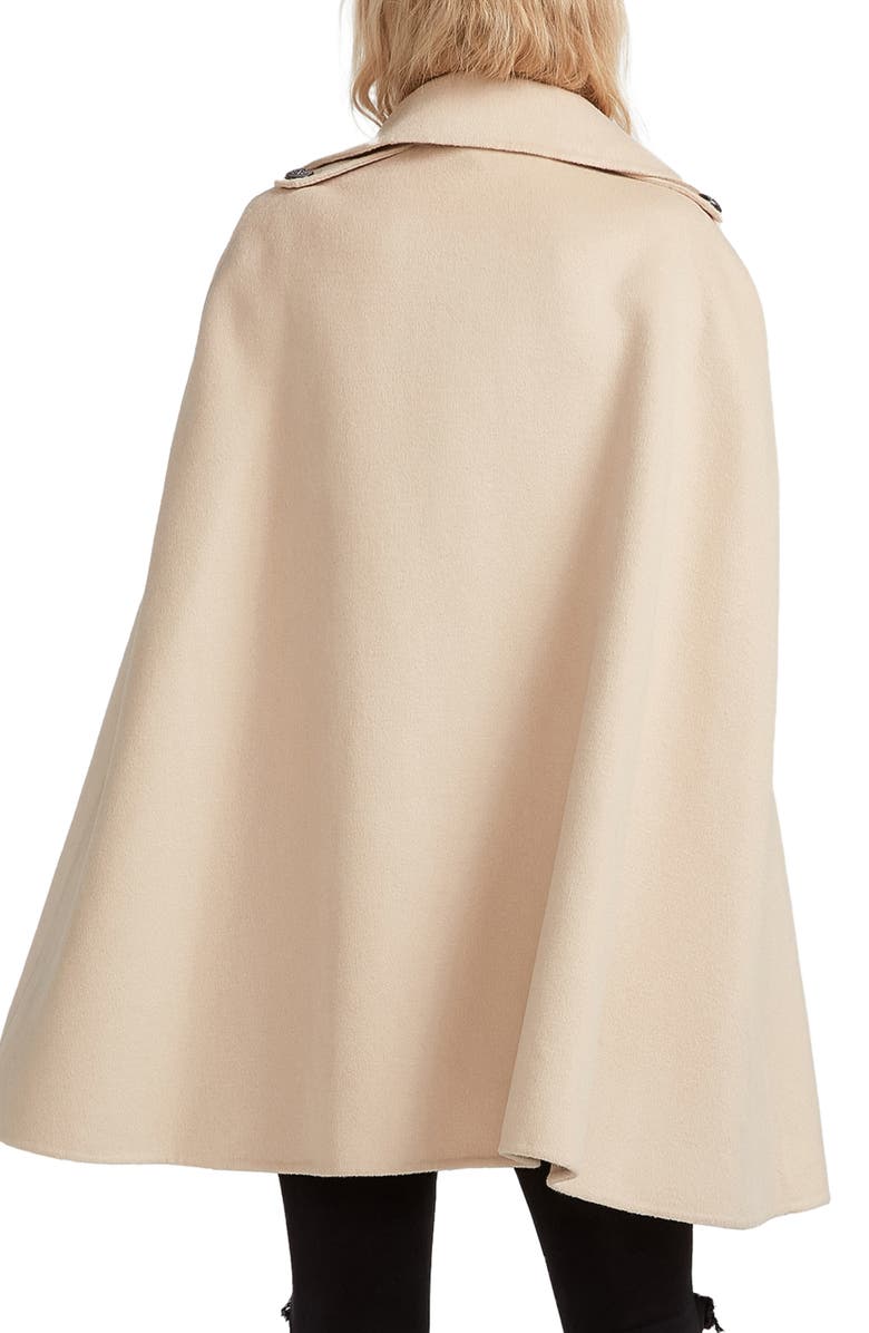 Belle & Bloom On My Mind Double Breasted Wool Blend Cape, Alternate, color, Pale Oat
