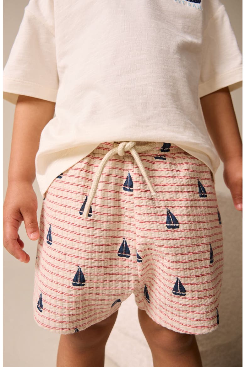 Kids' Boat Graphic T-Shirt & Shorts Set, Alternate, color, WHITE