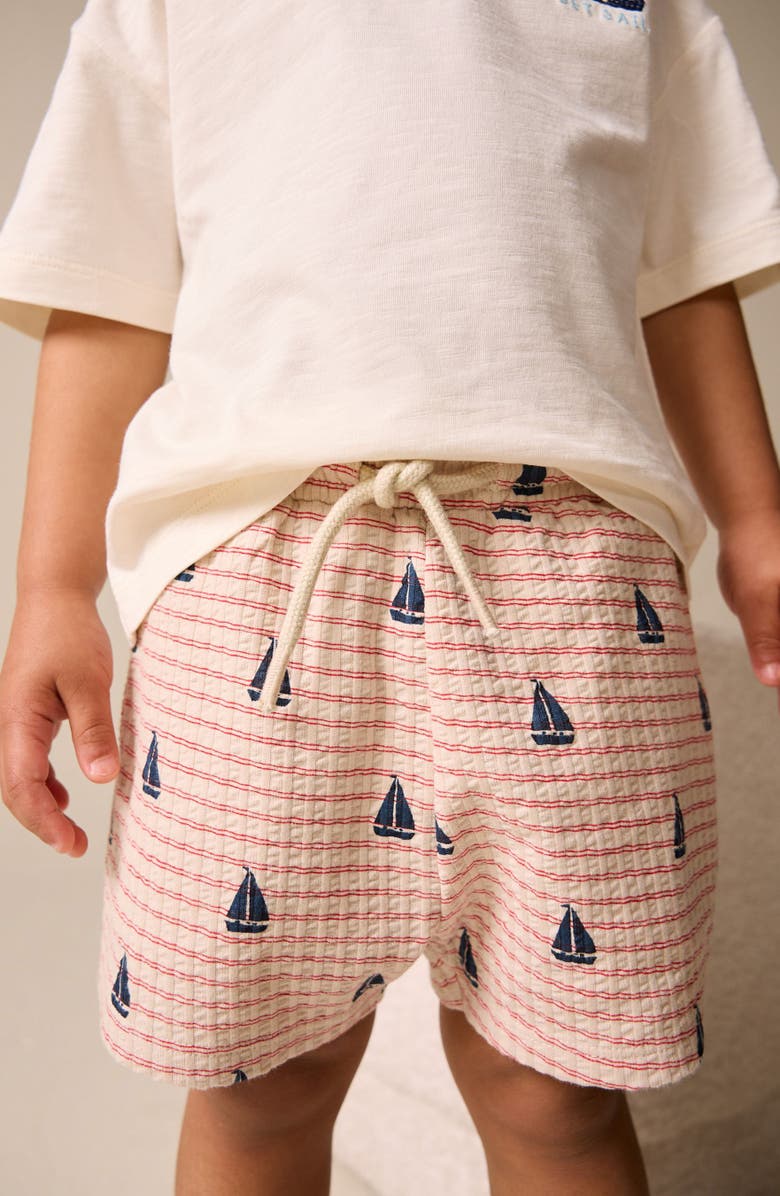 NEXT Kids' Boat Graphic T-Shirt & Shorts Set, Alternate, color, White