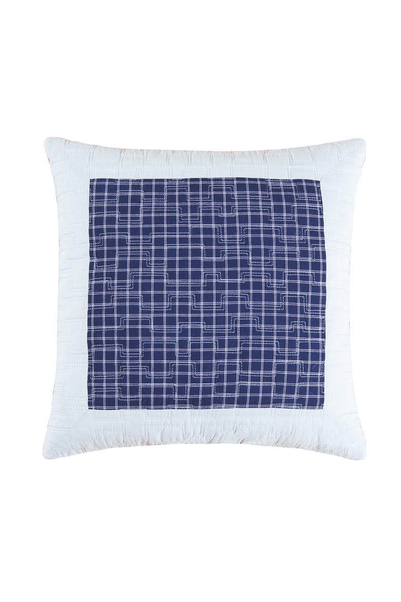 Joshua Quilted Throw Pillow, 16" x 16", Main, color, Blue