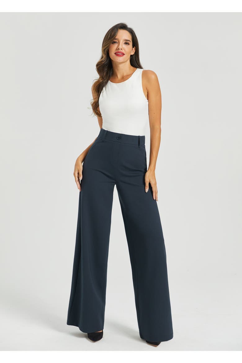 Two Pocket DPYP Dress Pant Yoga Pants Wide Leg, Alternate, color, Navy