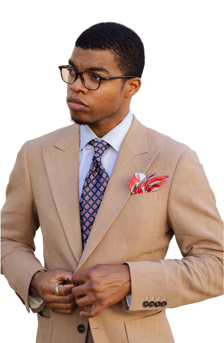 Elizabetta Prato - Silk Pocket Square for Men, Alternate, color, Red