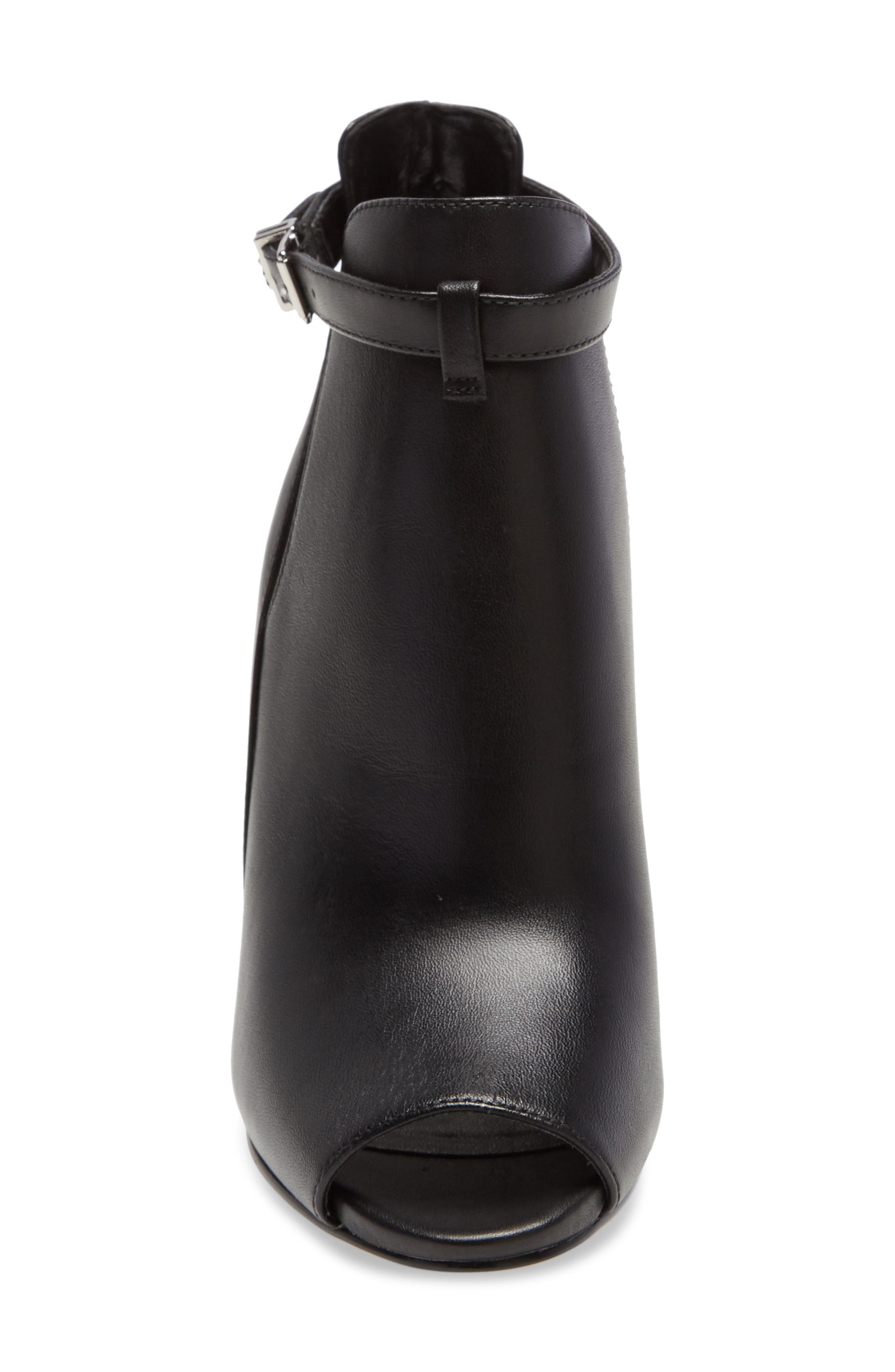 Lawson Open Toe Bootie, Alternate, color, BLACK LEATHER