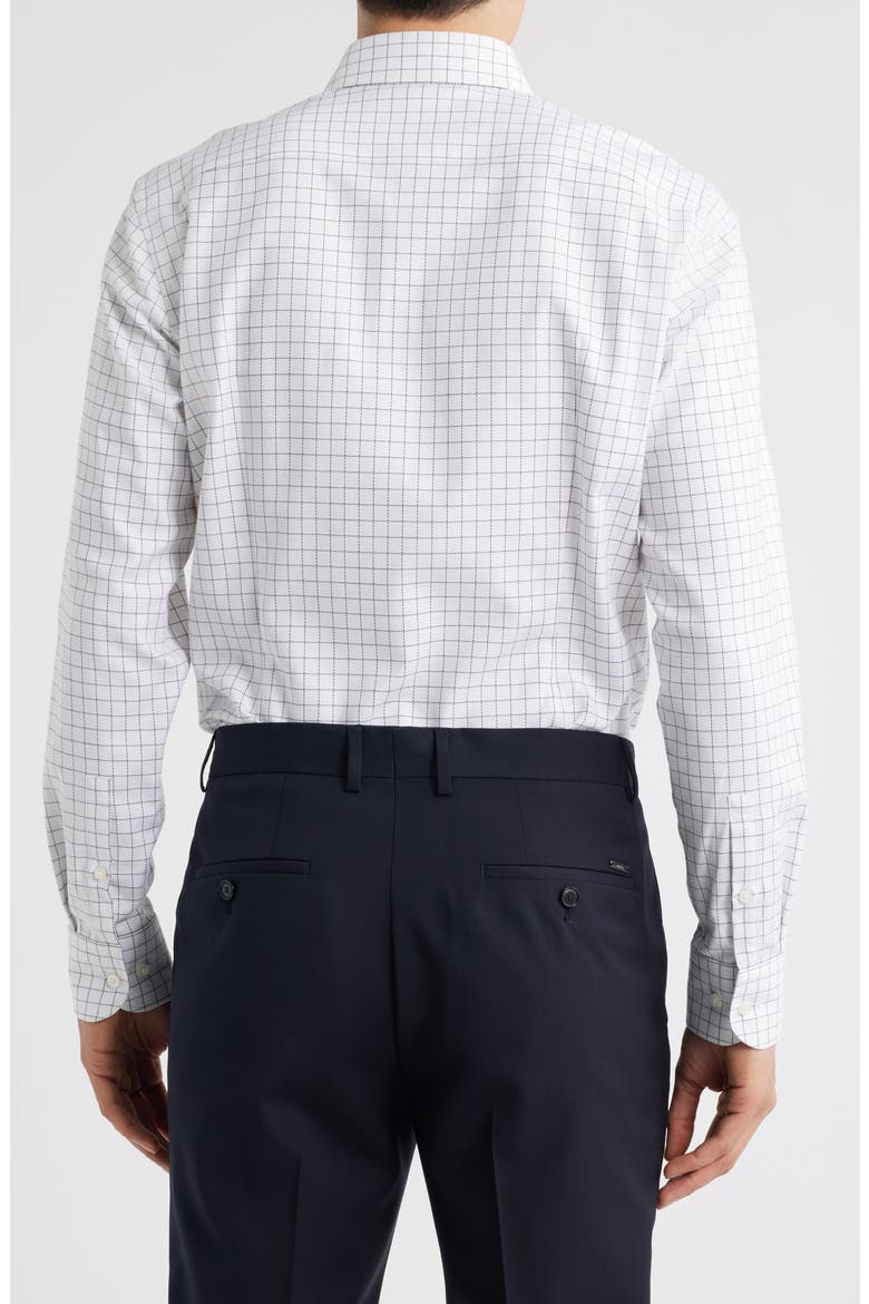 Hank Kent Slim Fit Check Stretch Cotton Dress Shirt, Alternate, color, OPEN WHITE