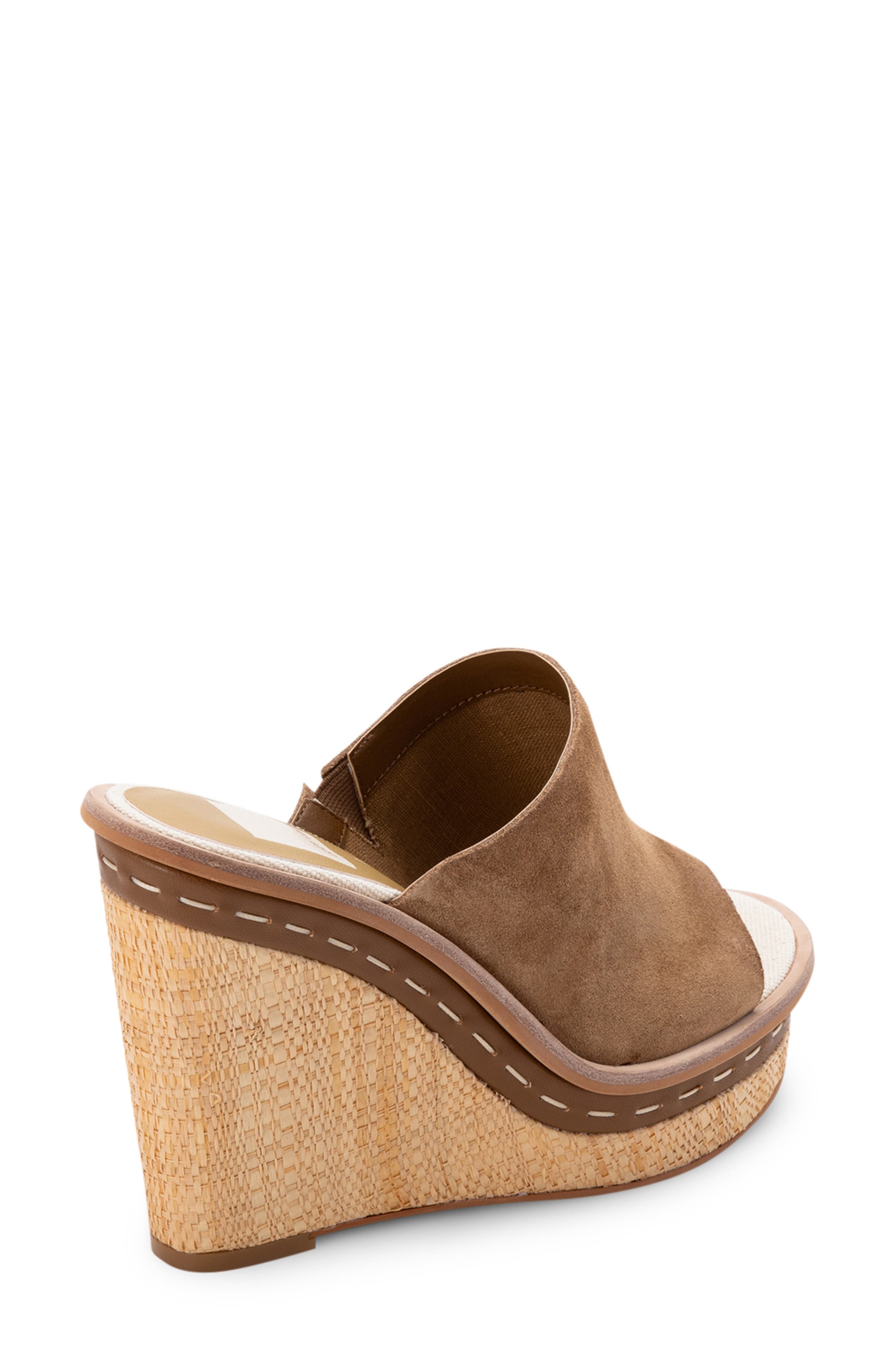 Bonny Platform Wedge Slide Sandal, Alternate, color, DARK SADDLE SUEDE